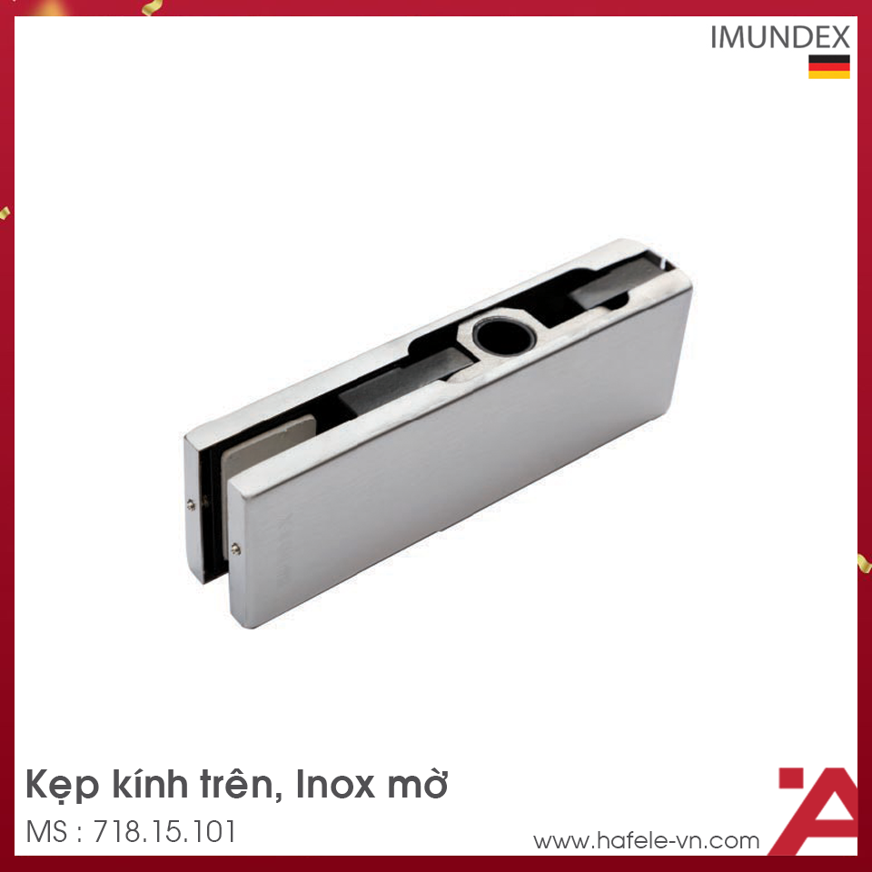 Kẹp Kính Trên Inox Mờ Imundex 718.15.101