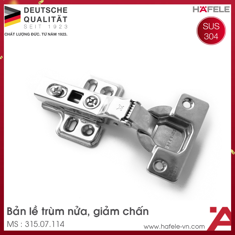 Bản Lề Trùm Nửa Metalla SM DIY 110º Hafele 315.07.114