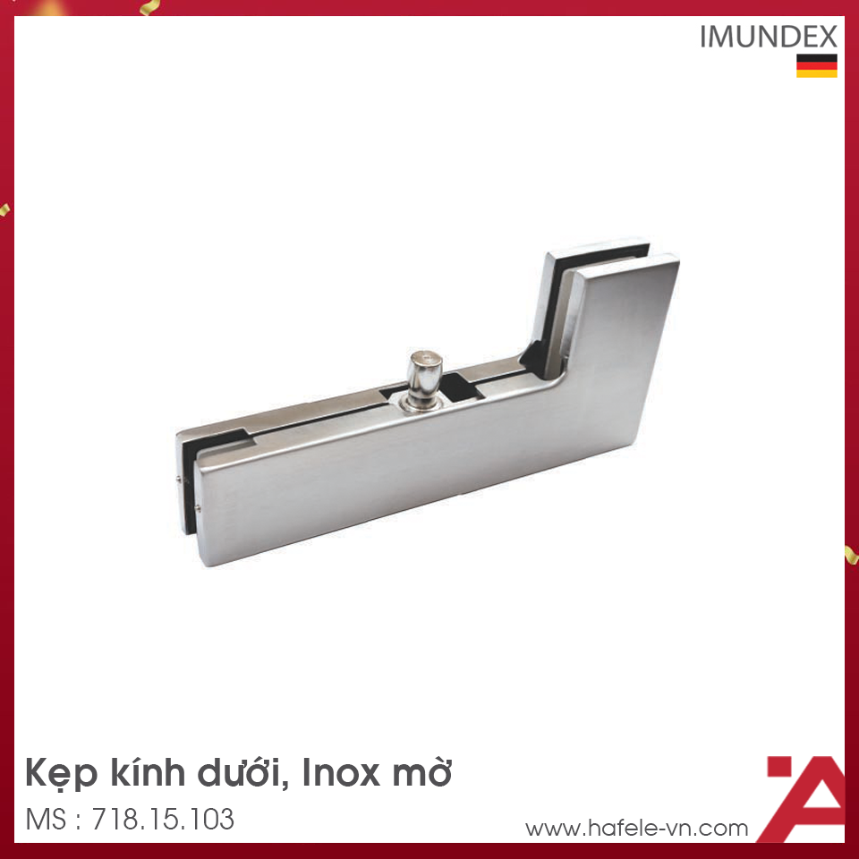 Kẹp Kính Chữ L Inox Mờ Imundex 718.15.103