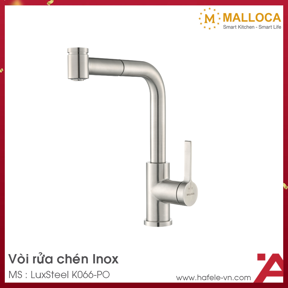 Vòi Rửa Chén Malloca LuxSteel K066-PO