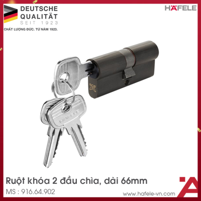 Ruột Khóa 2 Đầu Chìa 66mm Hafele 916.64.902