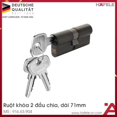 Ruột Khóa 2 Đầu Chìa 71mm Hafele 916.63.904