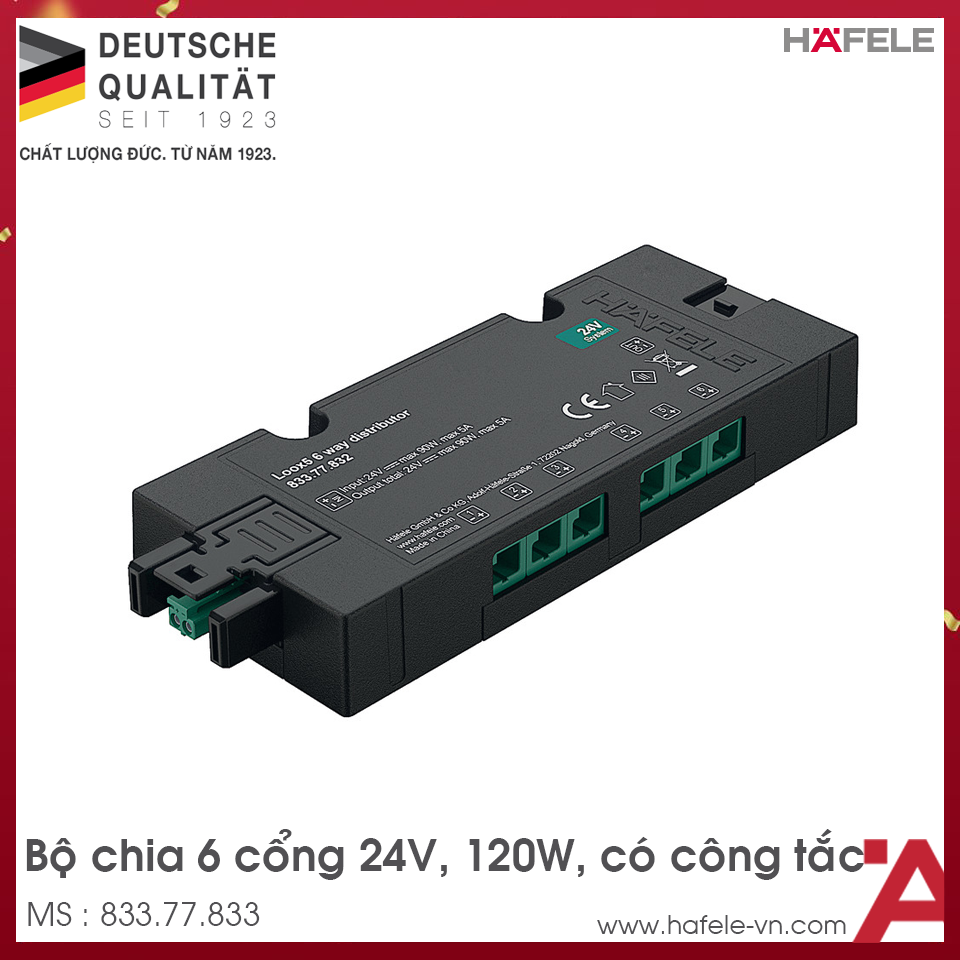 Bộ Chia 6 Cổng 24V Hafele 833.77.833