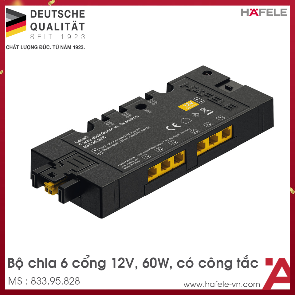 Bộ Chia 6 Cổng 12V Hafele 833.95.828