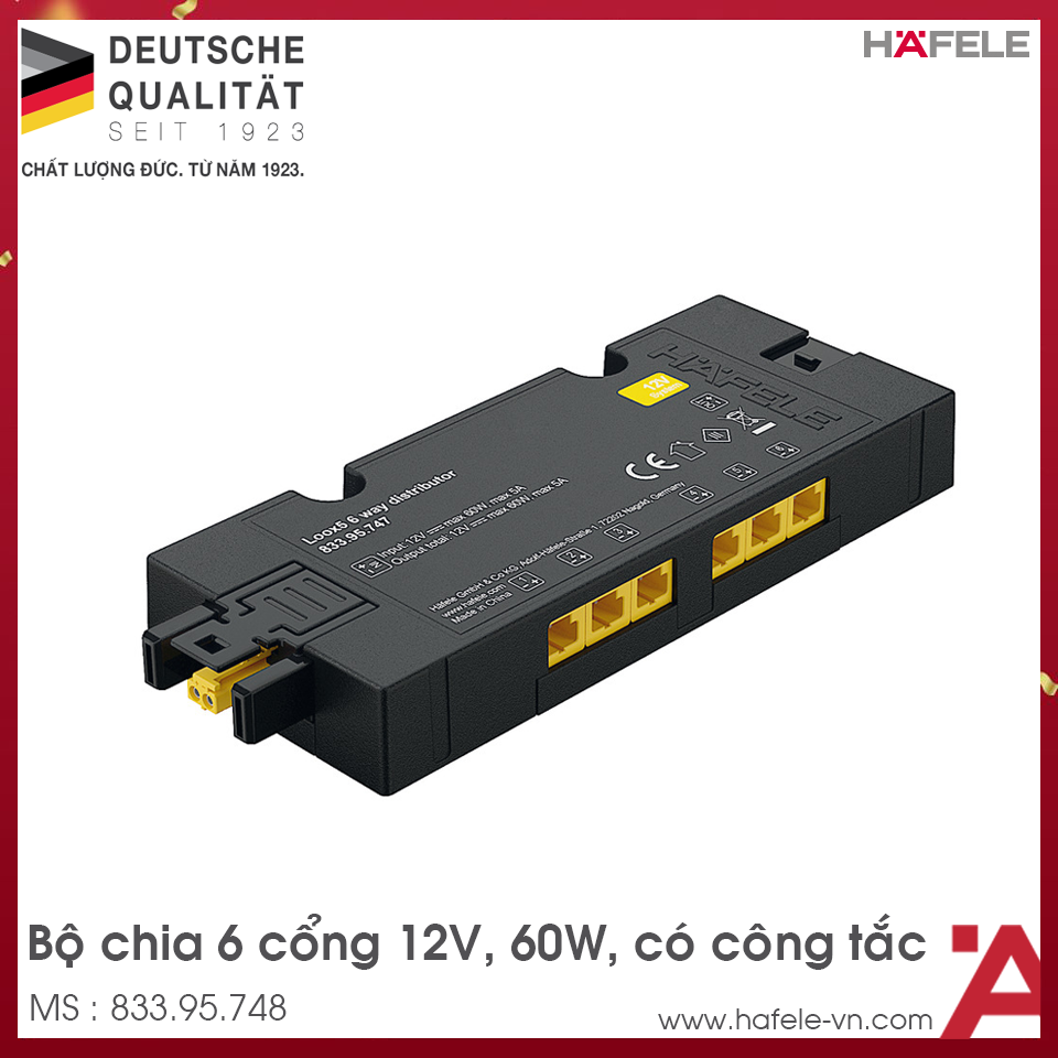 Bộ Chia 6 Cổng 12V Hafele 833.95.748