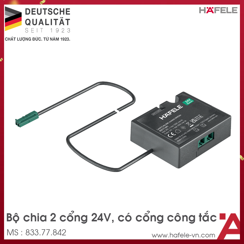 Bộ Chia 2 Cổng Ra 24V Hafele 833.77.842