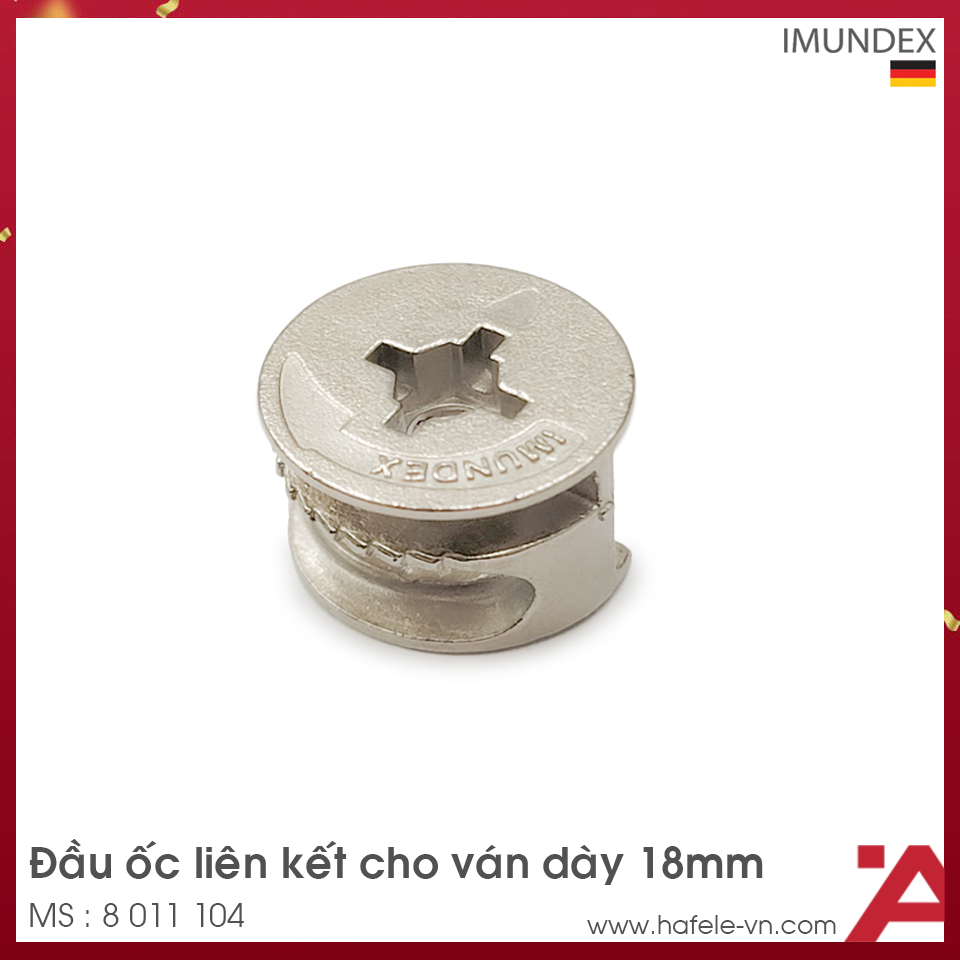 Đầu Ốc Liên Kết Ván Dày 18mm Imundex 8 011 104