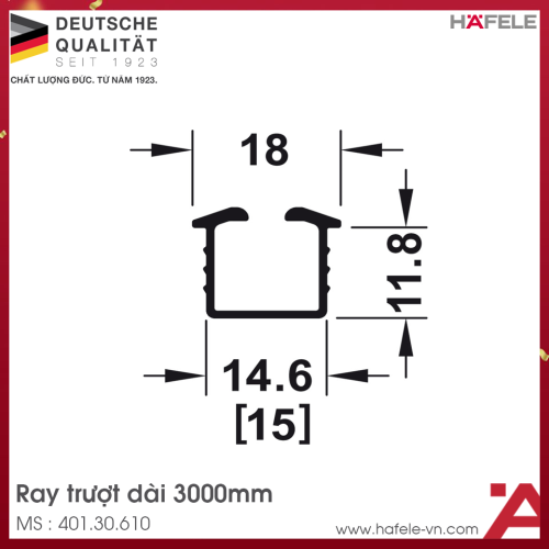 Ray Trượt 3000mm Hafele 401.30.610