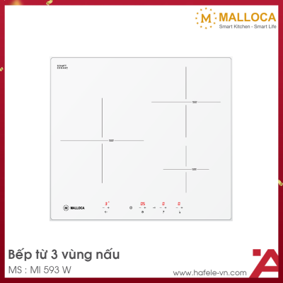 Bếp Từ Âm 3 Vùng Nấu Malloca MI 593 W