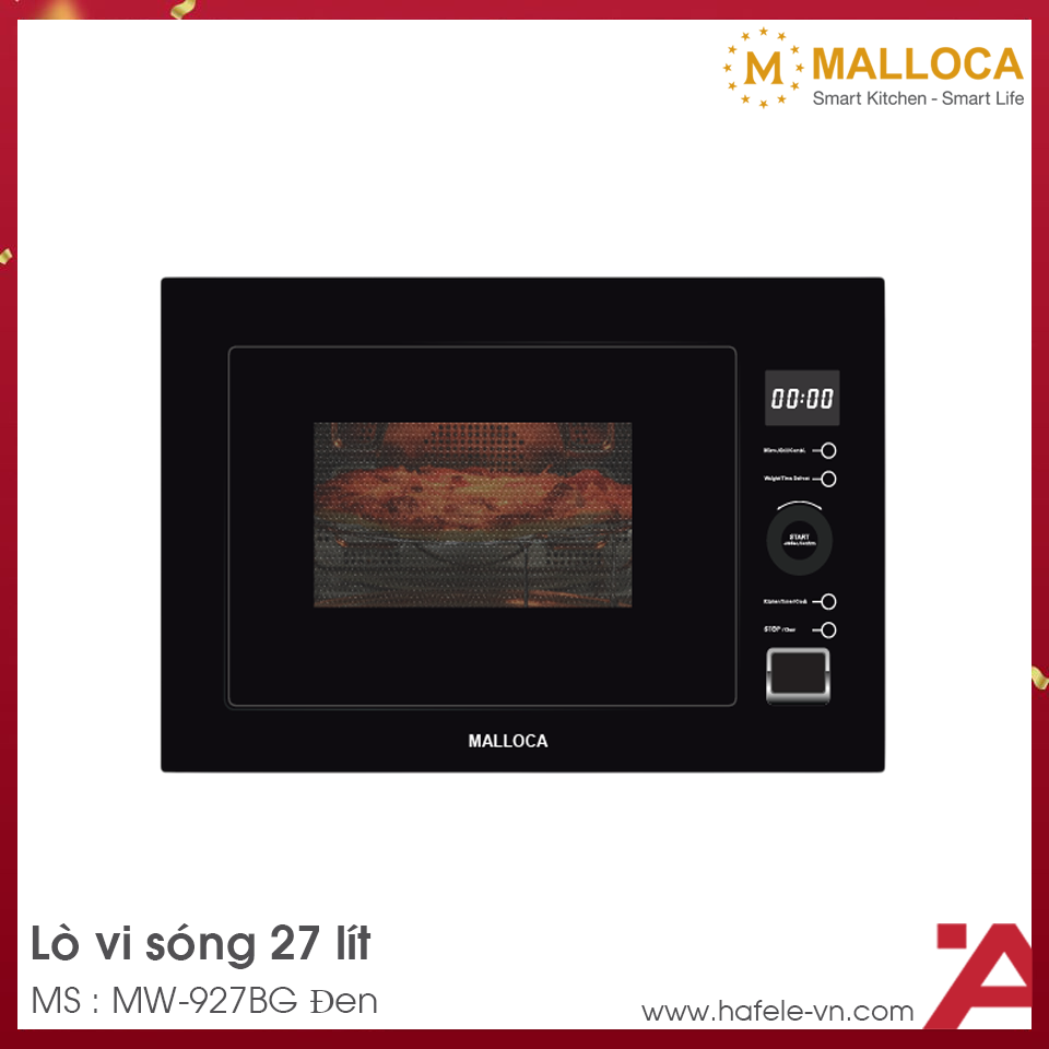 Lò Vi Sóng Âm Tủ Malloca MW-927BG Đen