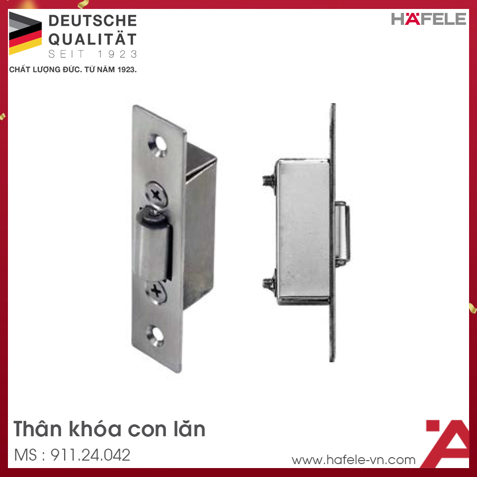 Thân Khóa Chốt Bật Con Lăn Hafele 911.24.042