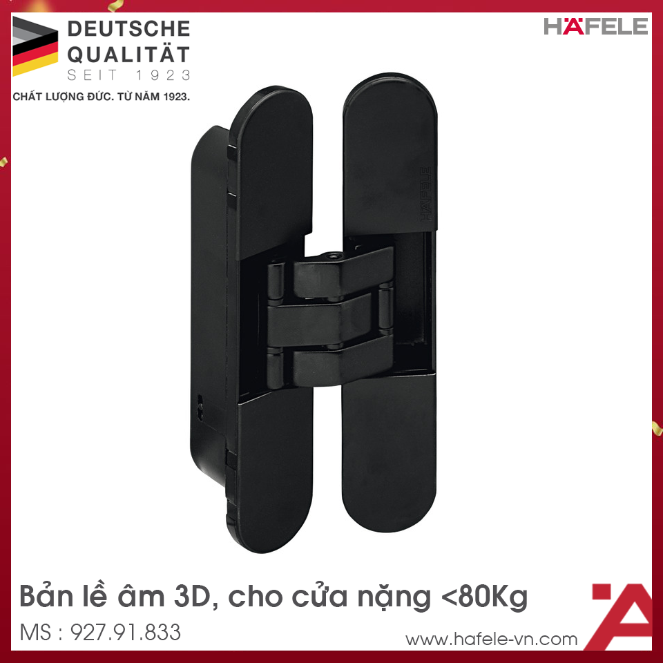 Bản Lề Âm Cửa Nặng 80Kg Hafele 927.91.833