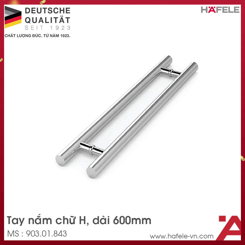 Tay Nắm Kéo Chữ H 600mm Hafele 903.01.843
