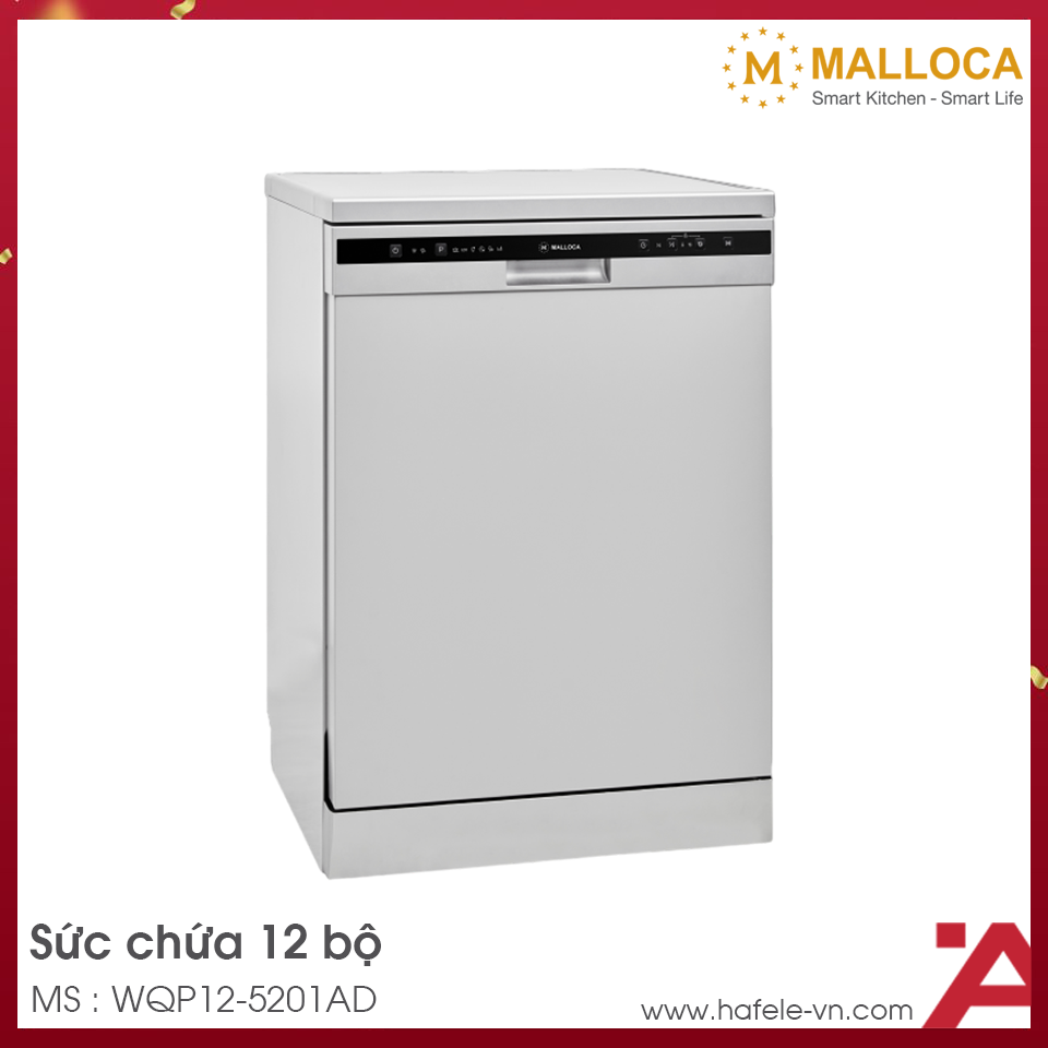 Máy Rửa Chén Bát Malloca WQP12-5201AD
