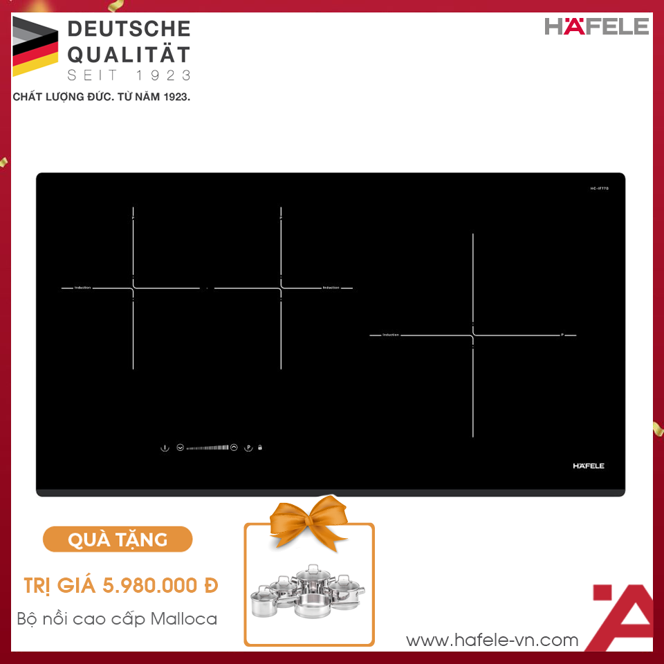 Bếp Từ 3 Vùng Nấu HC-IF77D Hafele 536.61.665