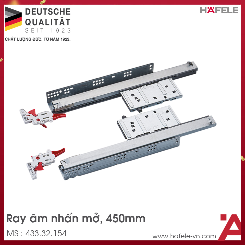 Ray Âm EPC Evo 450mm Nhấn Mở Hafele 433.32.154