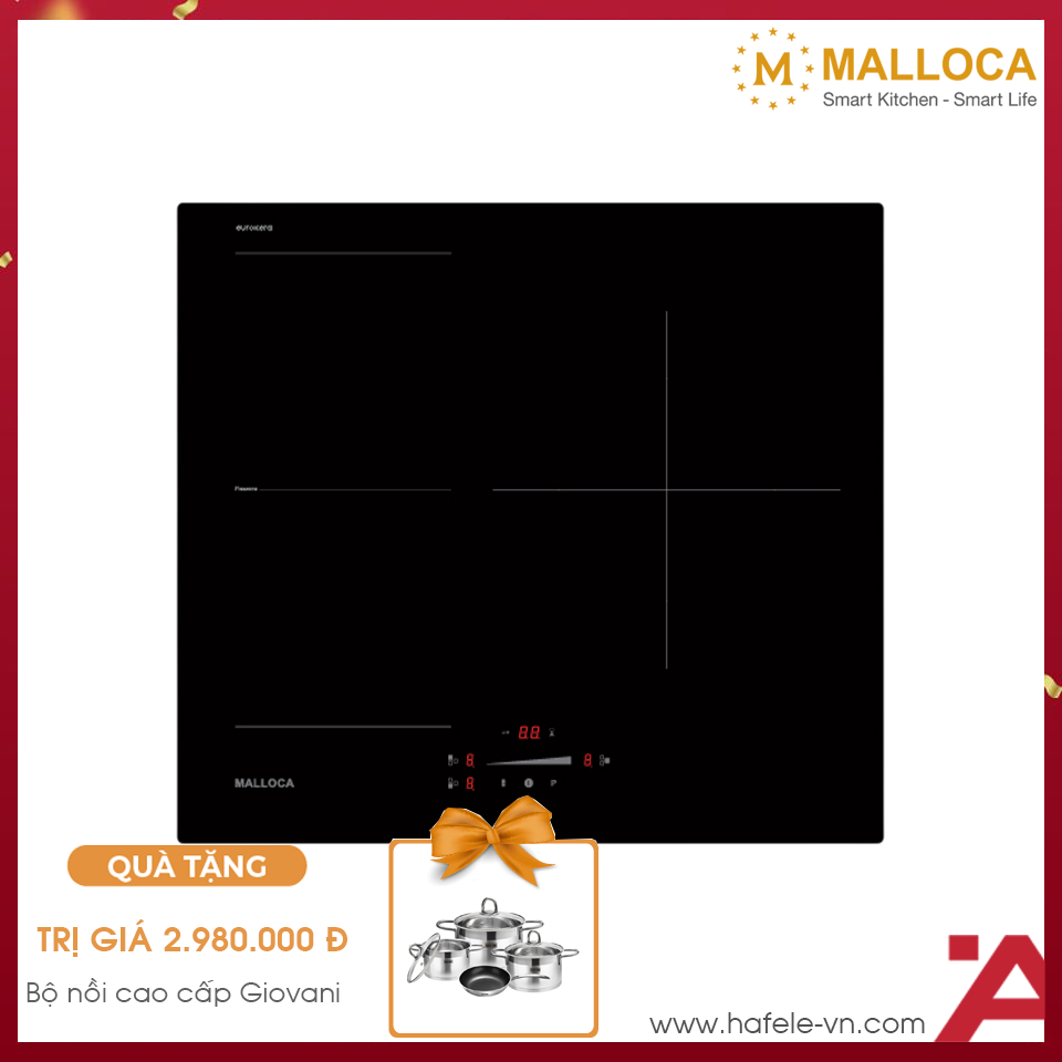 Bếp Từ Âm 3 Vùng Nấu Malloca MI 593 FZ