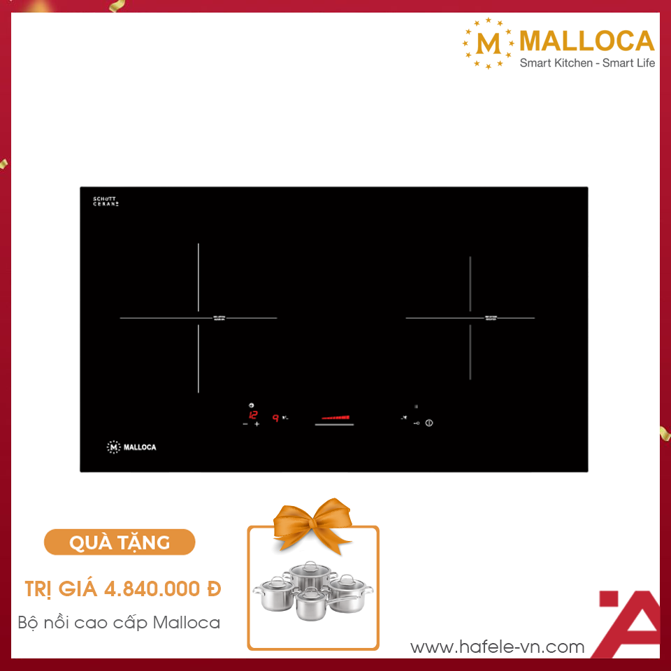 Bếp Từ Âm 2 Vùng Nấu Malloca MI 732 SL