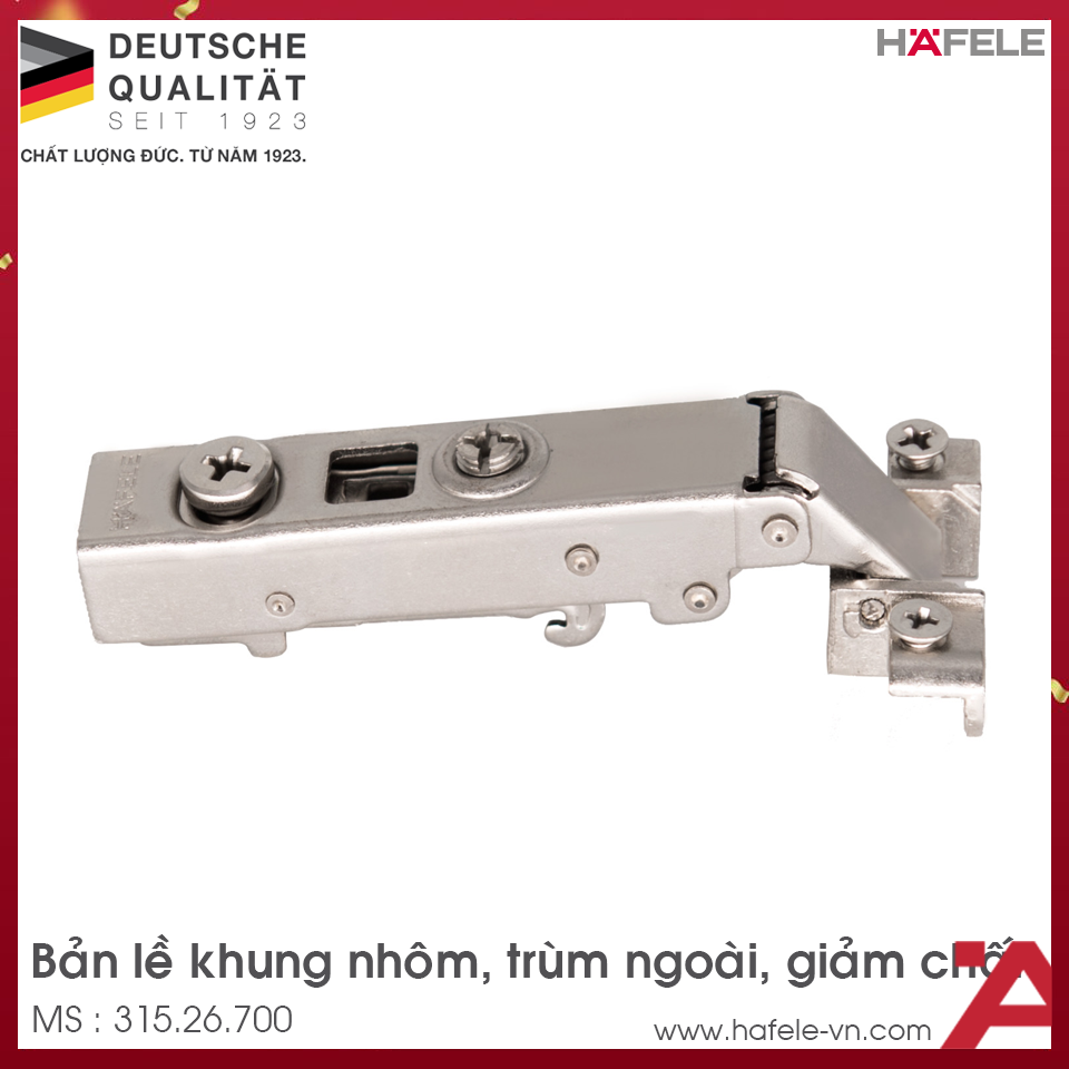Bản Lề Trùm Ngoài Metalla SM 110º Cho Khung Nhôm Hafele 315.26.700