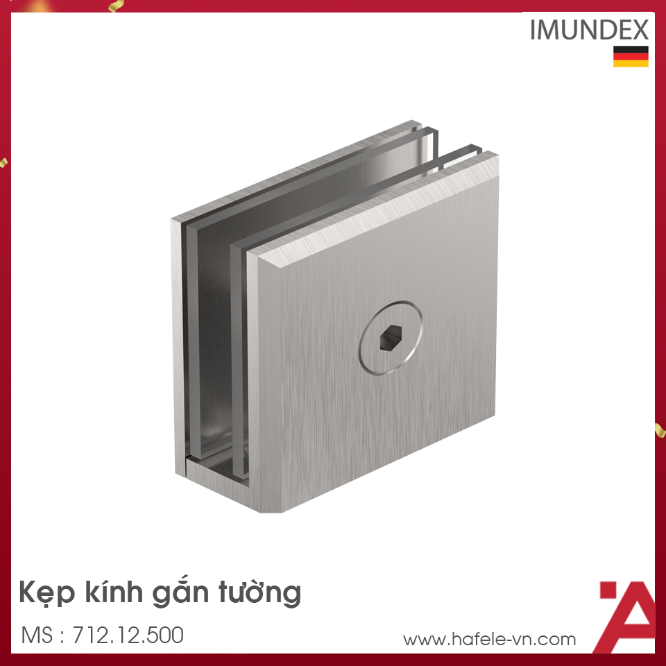 Kẹp Kính Gắn Tường 90º Inox Mờ Imundex 712.12.500