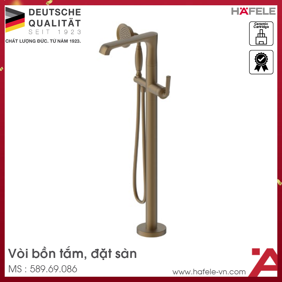 Vòi Trộn Bồn Tắm Đặt Sàn Fusion Hafele 589.69.086