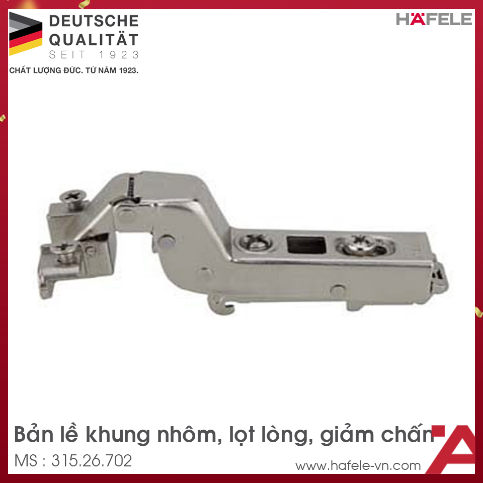 Bản Lề Lọt Lòng Metalla SM 110º Cho Khung Nhôm Hafele 315.26.702
