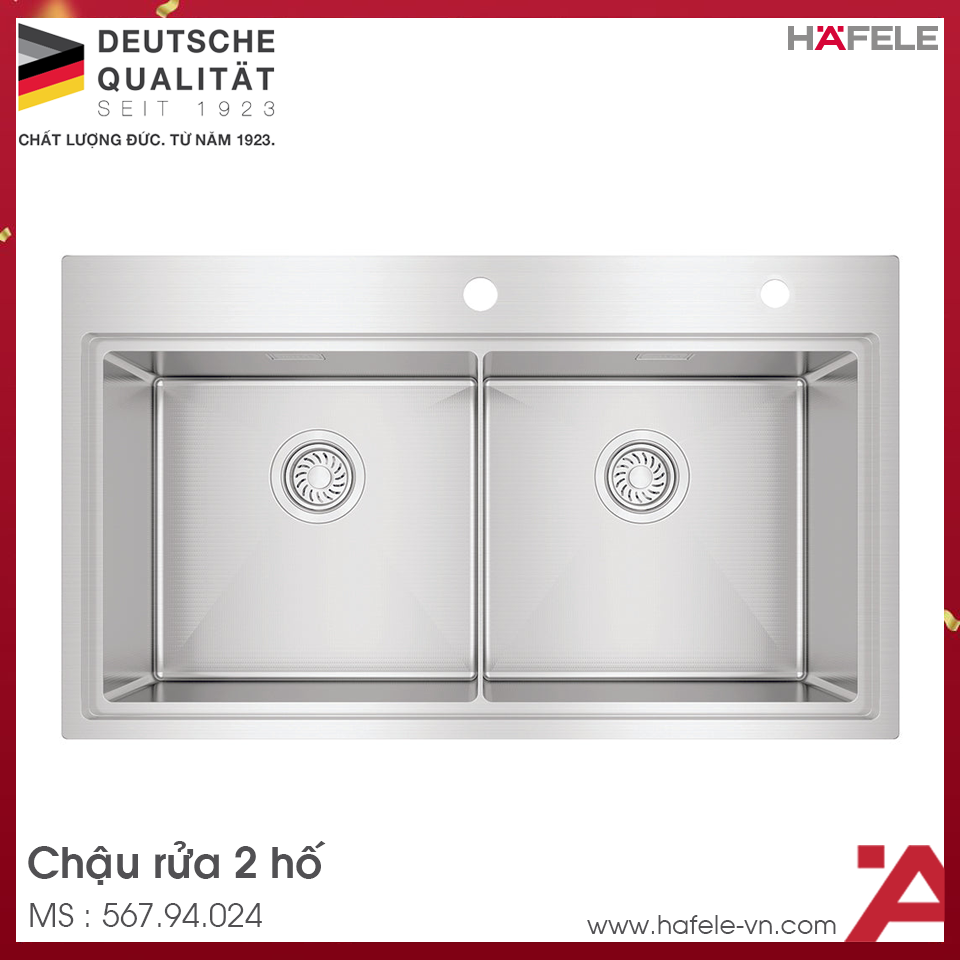 Chậu Rửa Chén Inox WS R10 HS25-SSN2S-8650 Hafele 567.94.024
