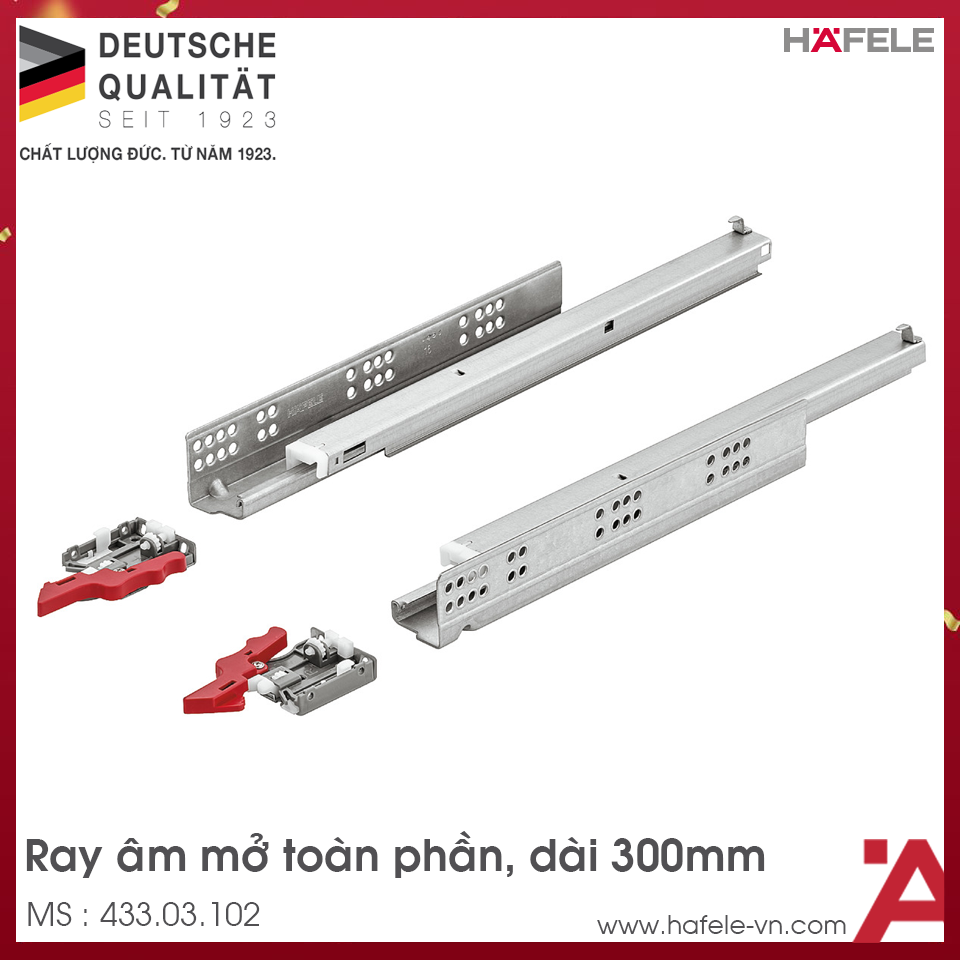 Ray Âm Giảm Chấn Mở Toàn Phần 300mm Hafele 433.03.102