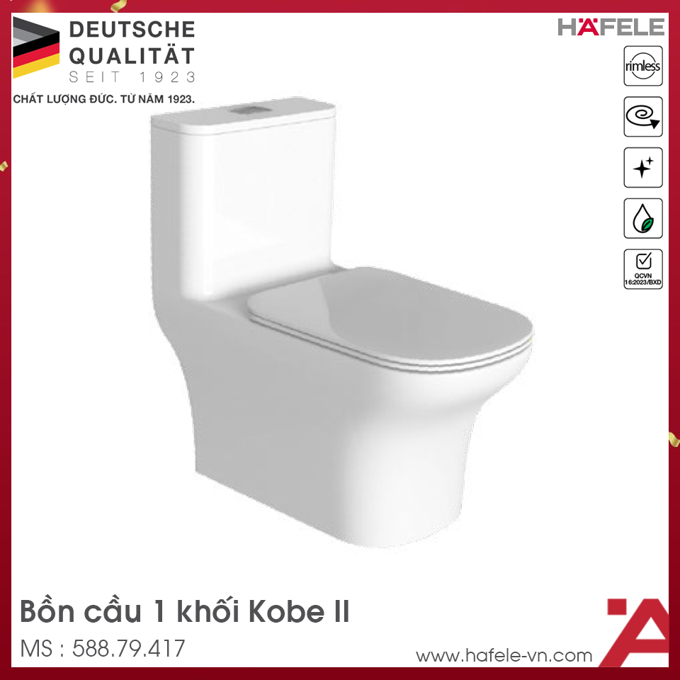 Bồn Cầu 1 Khối Kobe II Hafele 588.79.417