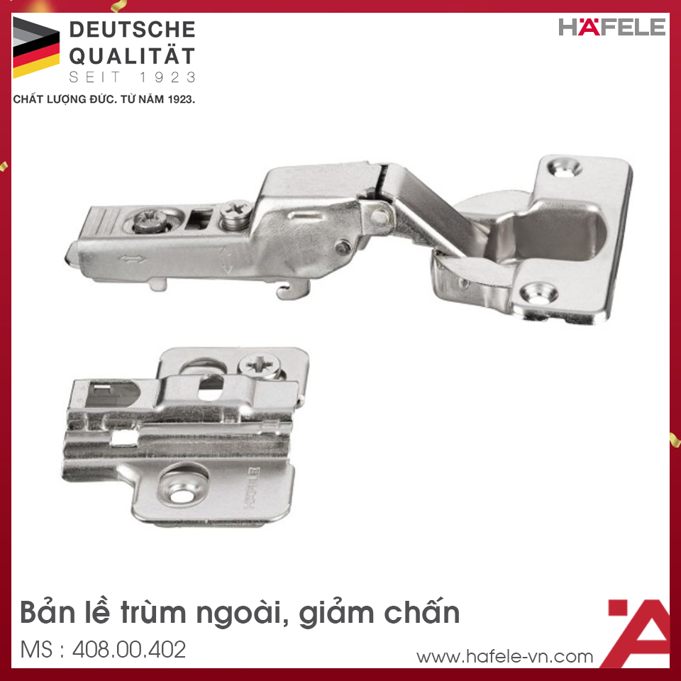 Bản Lề Trùm Ngoài Giảm Chấn Hafele 408.00.402