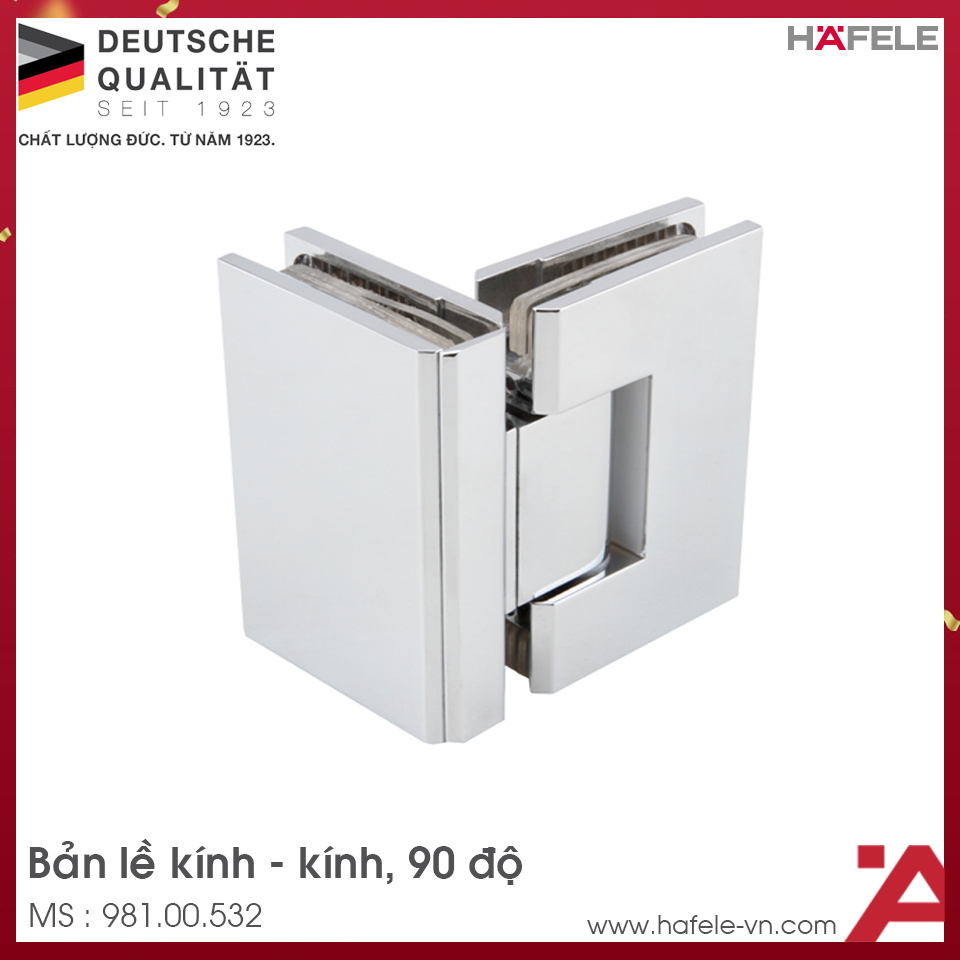 Bản Lề Phòng Tắm Kính - Kính 90º Hafele 981.00.532