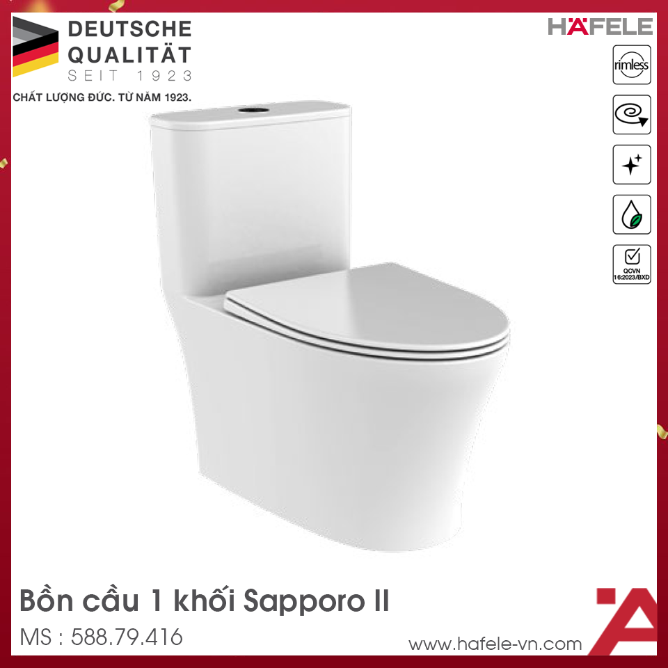 Bồn Cầu 1 Khối Sapporo II Hafele 588.79.416