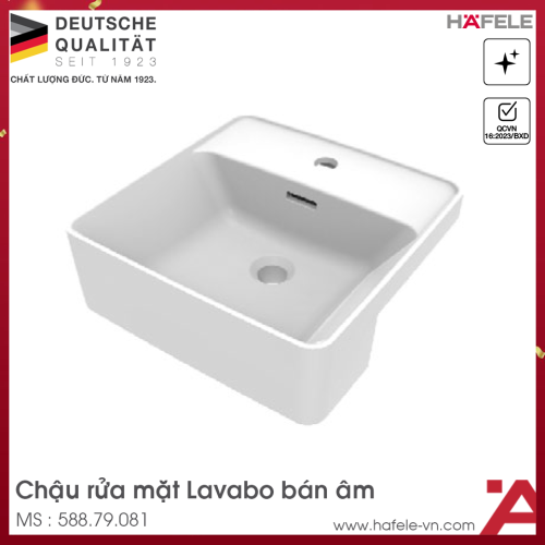 Chậu Rửa Mặt Lavabo Bán Âm Hafele 588.79.081