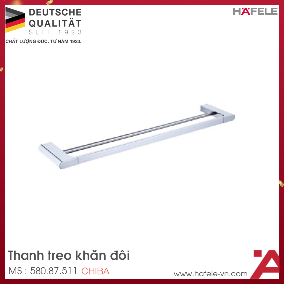 Thanh Treo Khăn Đôi SUS 600 Chiba Hafele 580.87.511