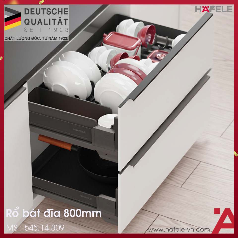 Rổ Kéo Trên Cho Bát Đĩa Dining Agent 800mm Hafele 545.14.309