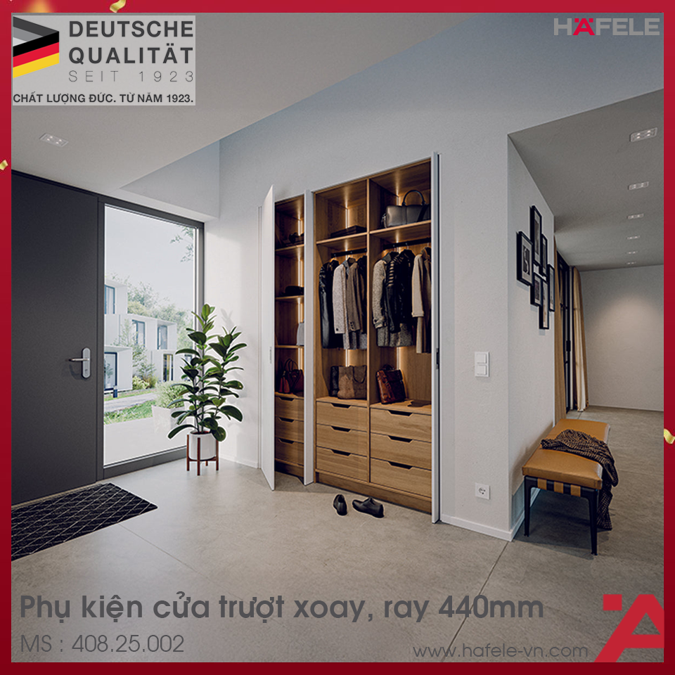 Bộ Phụ Kiện Cửa Trượt Xoay Slido F-Park71 25B Hafele 408.25.002
