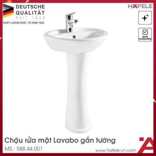 Chậu Rửa Mặt Lavabo Treo Tường Chân Dài Hafele 588.44.001