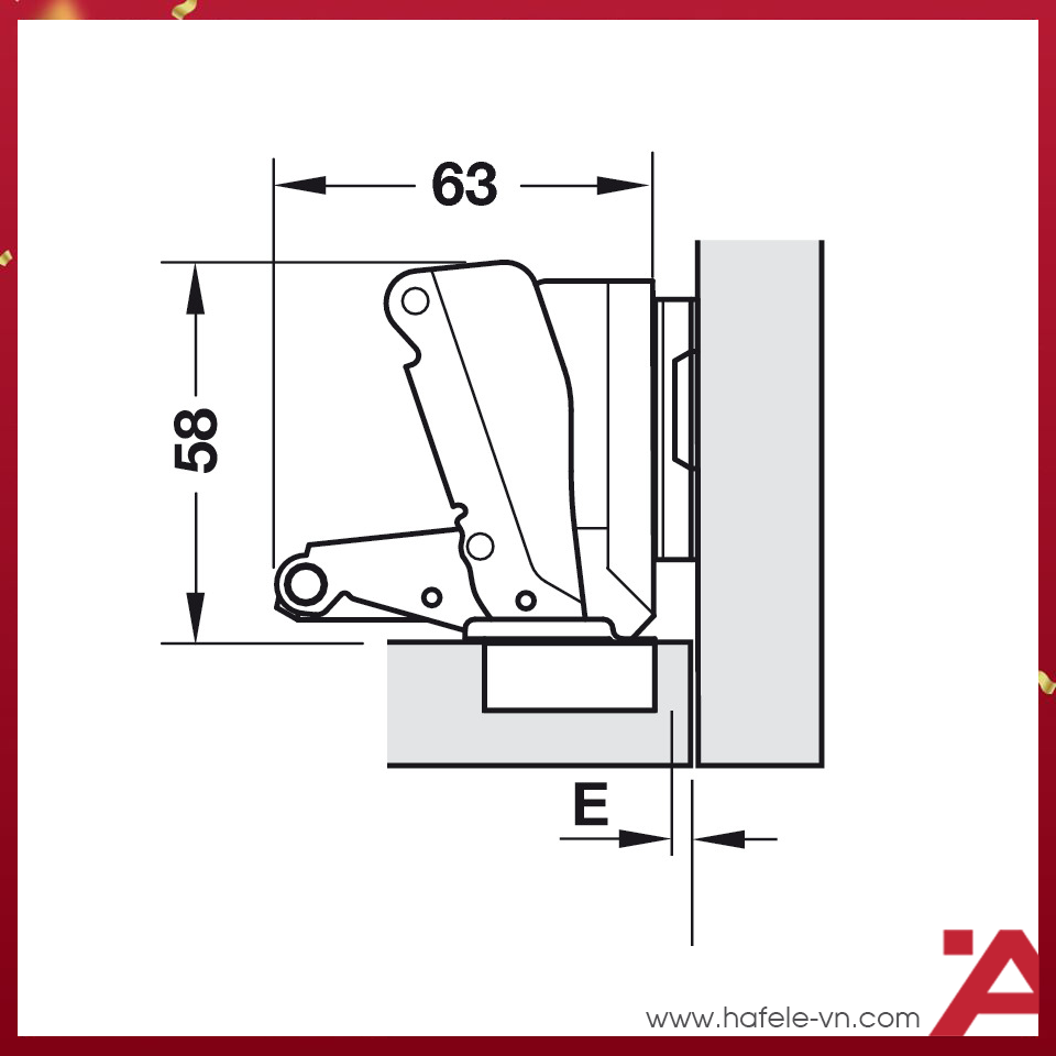 Bản Lề Metalla A 165° Lọt Lòng Hafele 311.93.503
