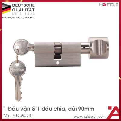 Ruột Khóa 1 Đầu Vặn 1 Đầu Chìa 90mm Hafele 916.96.541