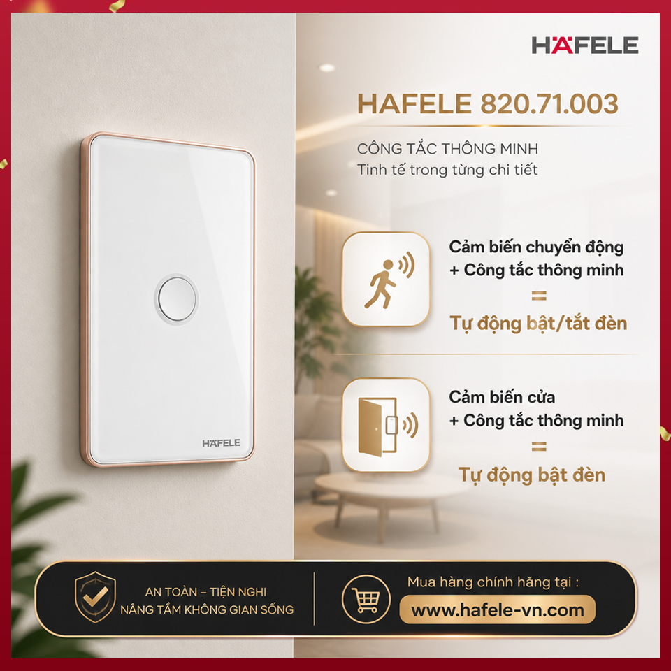 Công Tắc Đèn Thông Minh 1 Gang Hafele 820.71.003