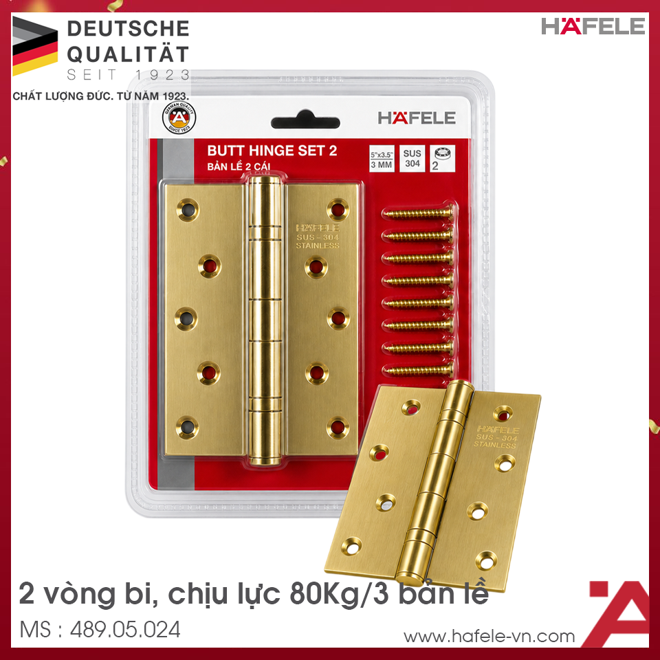 Bản Lề Lá 2 Vòng Bi Hafele 489.05.024