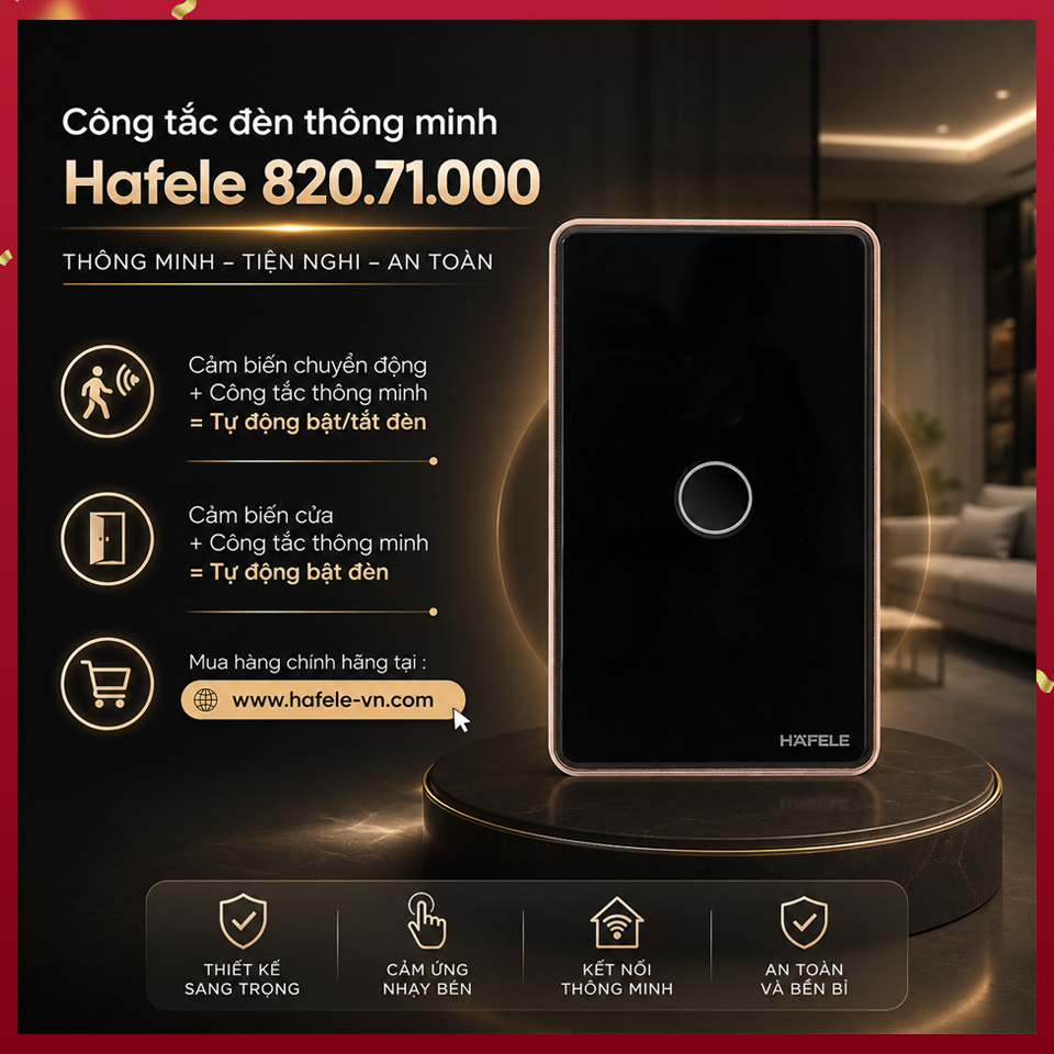 Công Tắc Đèn Thông Minh 1 Gang Hafele 820.71.000