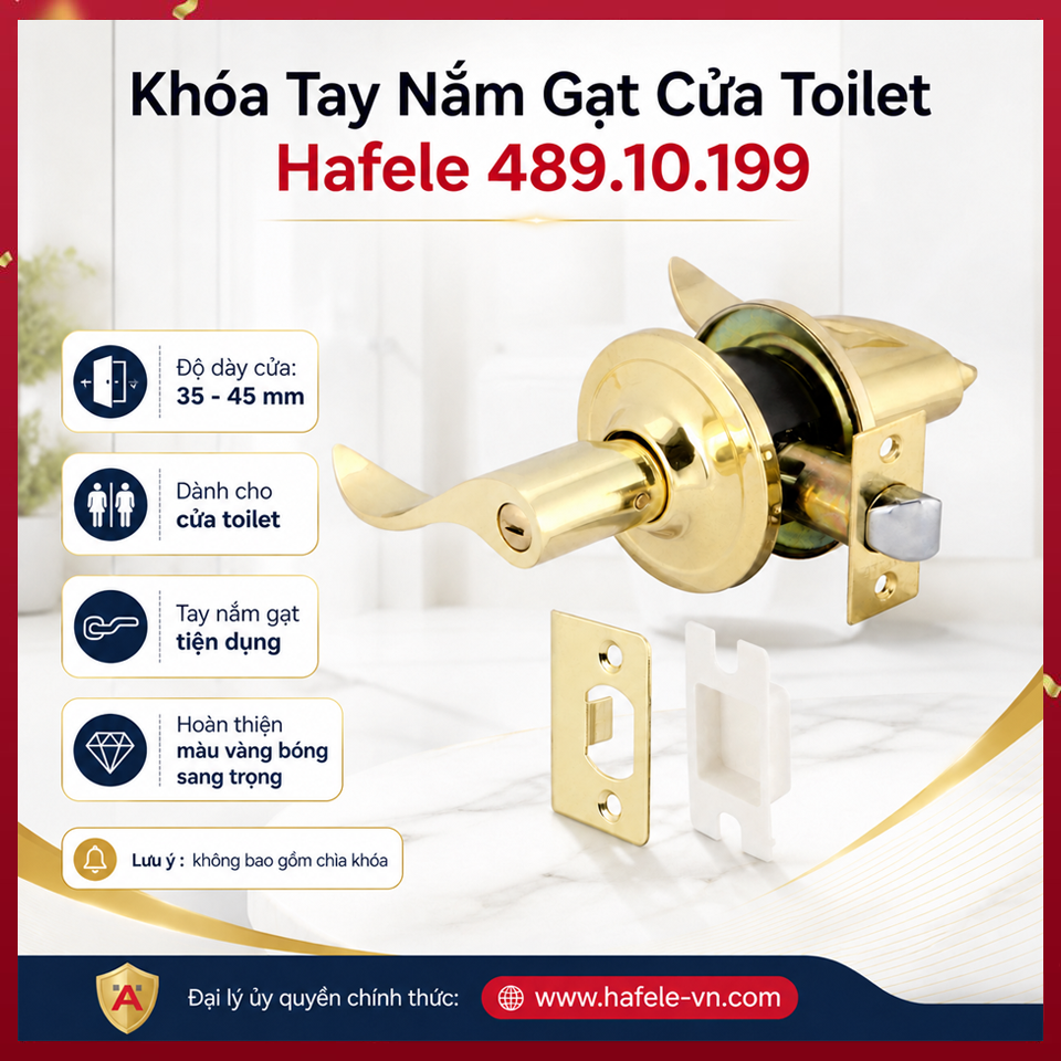 Bộ Khóa Tay Nắm Gạt Cửa Toilet Hafele 489.10.199