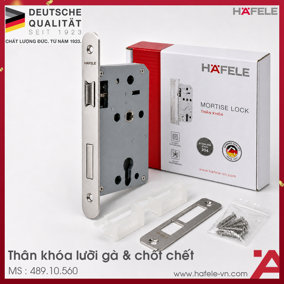 Thân Khóa Lưỡi Gà Chốt Chết C/C 72mm Hafele 489.10.560
