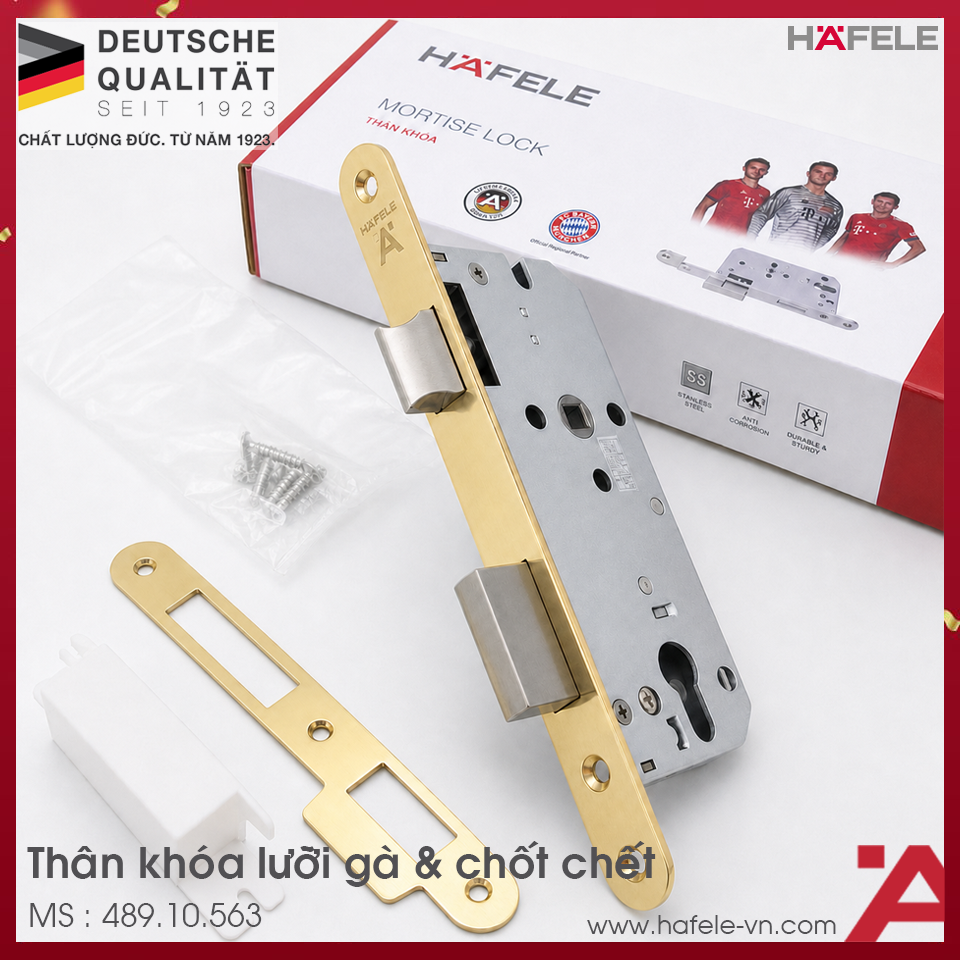 Thân Khóa Lưỡi Gà Chốt Chết C/C 85mm Hafele 489.10.563