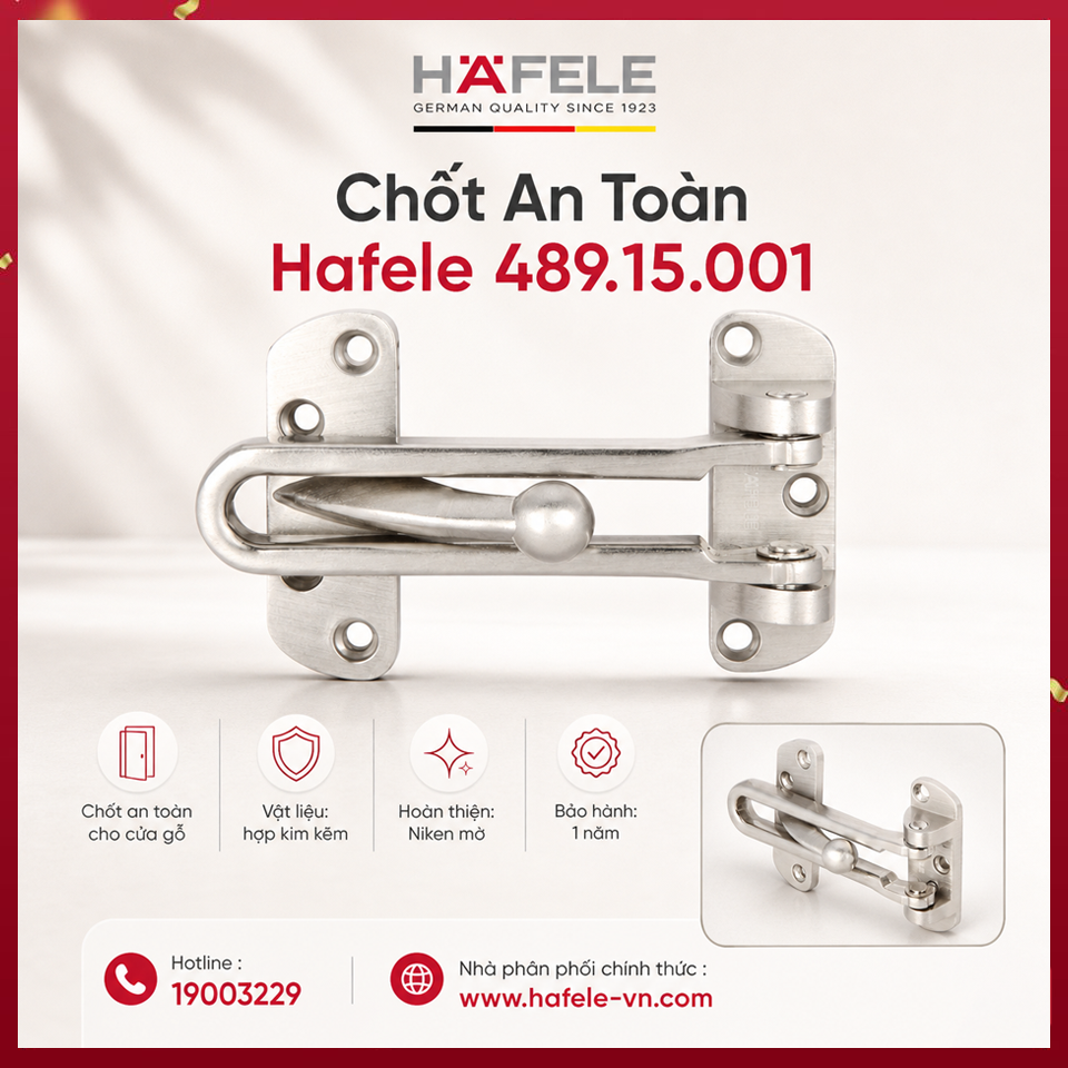 Chốt An Toàn Màu Niken Mờ Hafele 489.15.001
