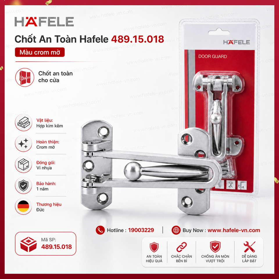 Chốt An Toàn Màu Crom Mờ Hafele 489.15.018