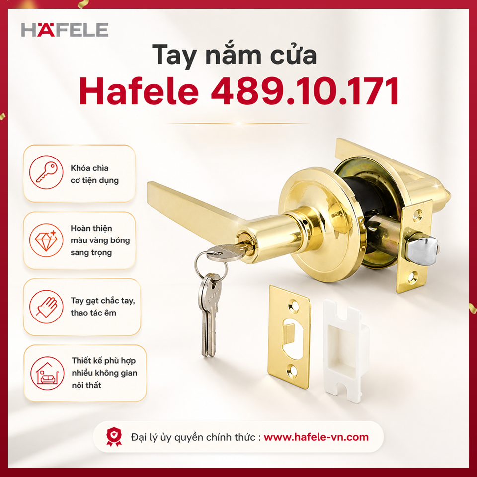 Bộ Khóa Tay Nắm Cửa Đi Hafele 489.10.171