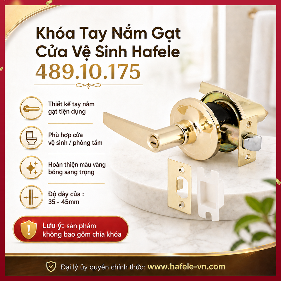 Khóa Tay Nắm Gạt Cửa Vệ Sinh Hafele 489.10.175