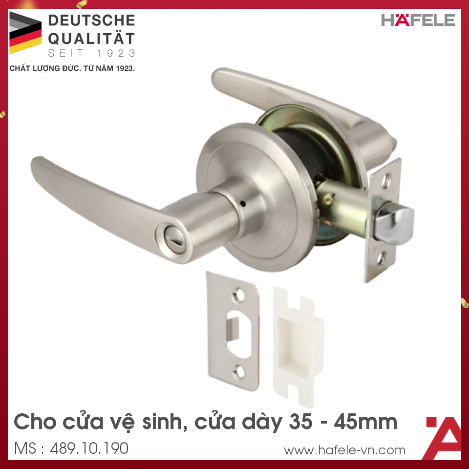Bộ Khóa Tay Nắm Cửa Vệ Sinh Hafele 489.10.190